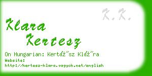 klara kertesz business card